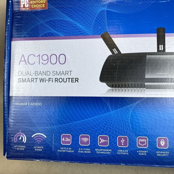 Linksys‎ AC1900 Dual Band Smart Wi-Fi Router Open Box *Missing One Antenna* READ - Picture 3 of 6